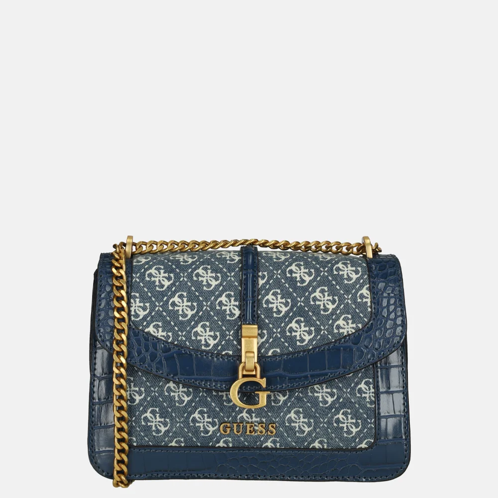 Guess James crossbody tas denim logo bij Duifhuizen